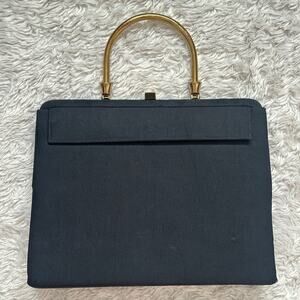 Chic Vintage 1950's MCM Mid Century Modern Black Handbag Purse Evening Bag
